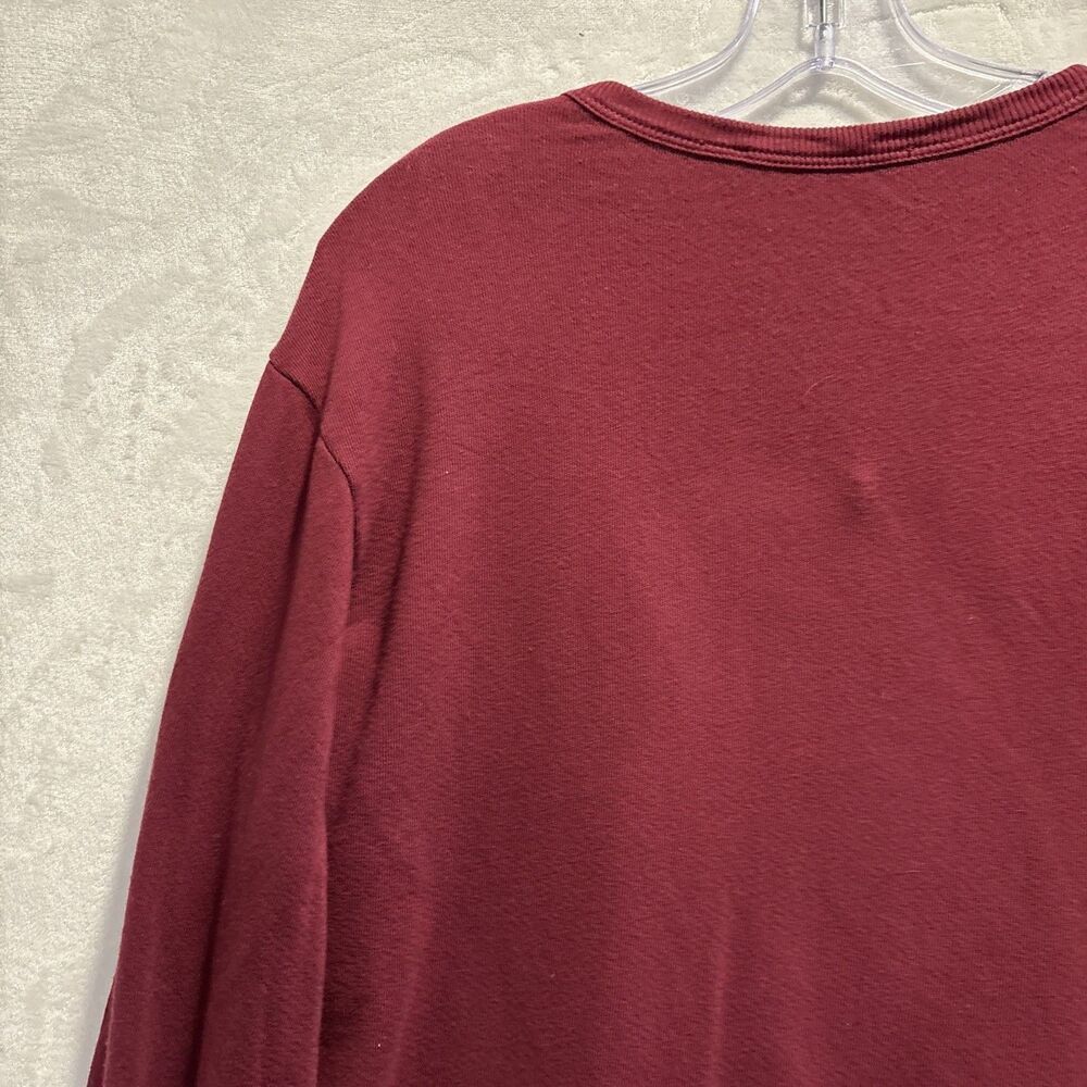 Wilt Ruffle Trim Asymmetrical Sweatshirt Burgundy Women's Size Small Lagenlook - Picture 8 of 14